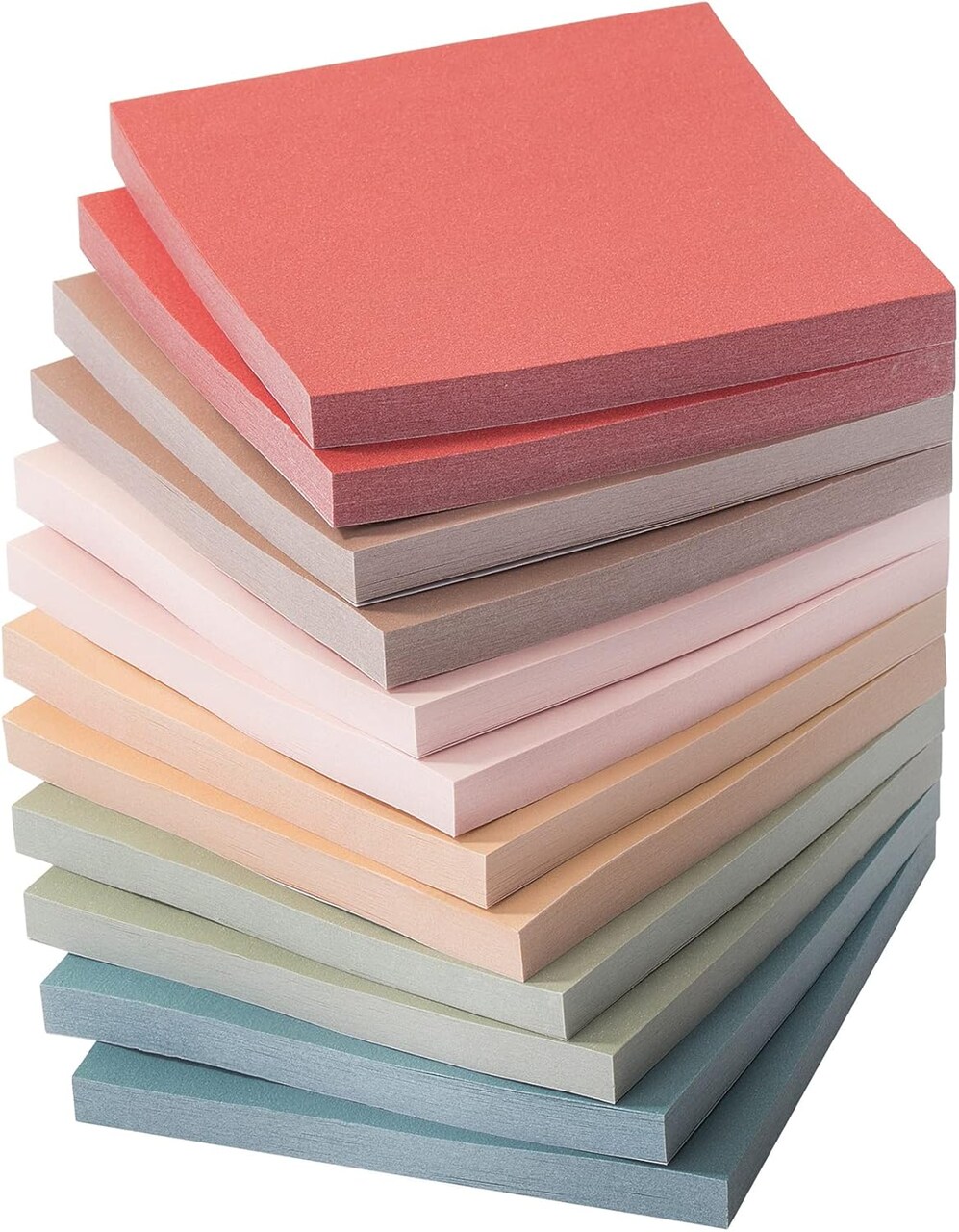 Sticky Notes, 12 Pads, Vintage Colors, Self-Stick Pads, Aesthetic, Colorful, Bulk